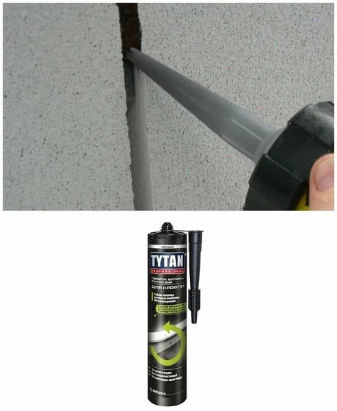 Герметик TITAN для кровли, цвет черный 310 мл