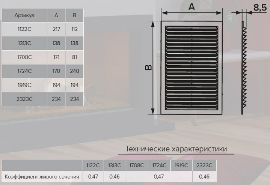Решетка вентиляционная Эра 240х170х8.5 мм, пластик купить,14700