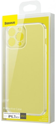 Чехол Baseus Frosted Glass для iPhone 13 Pro Max темно-прозрачный купить,NaN