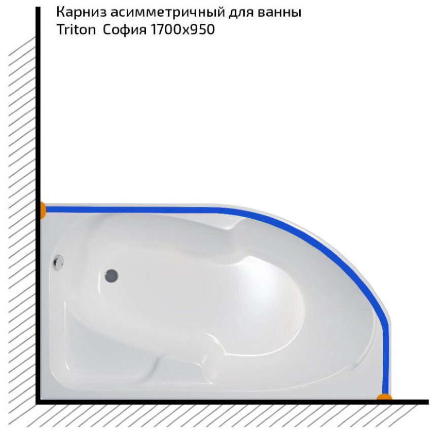Карниз дугообразный KABINKA.KZ 150 см, София 1500 купить,NaN