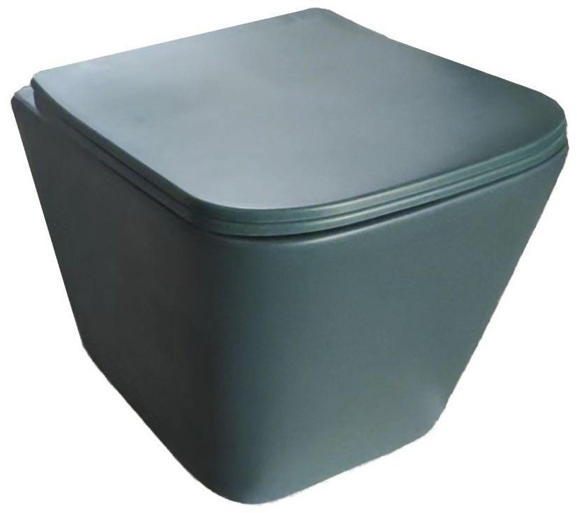 Унитаз подвесной YHJ-003 (матовый зеленый) (сиденье в комплекте)