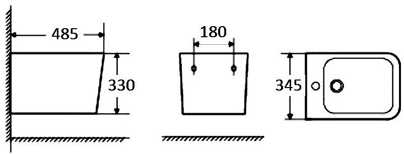 WeltWasser биде GELBACH 005 MT-BL, санфаянс