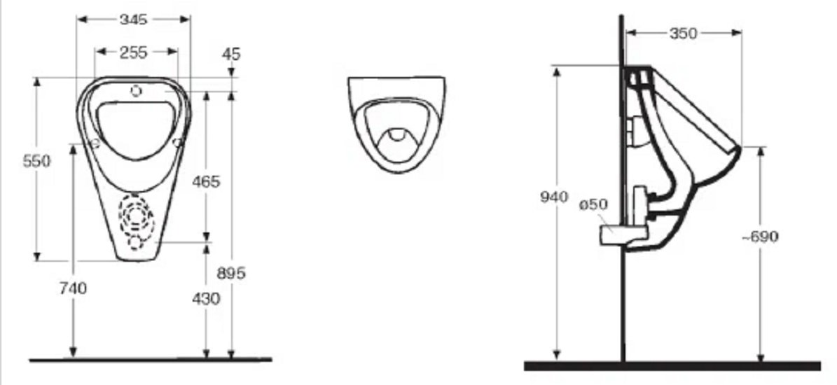 Писсуар IDO5132501001, санфаянс купить,0