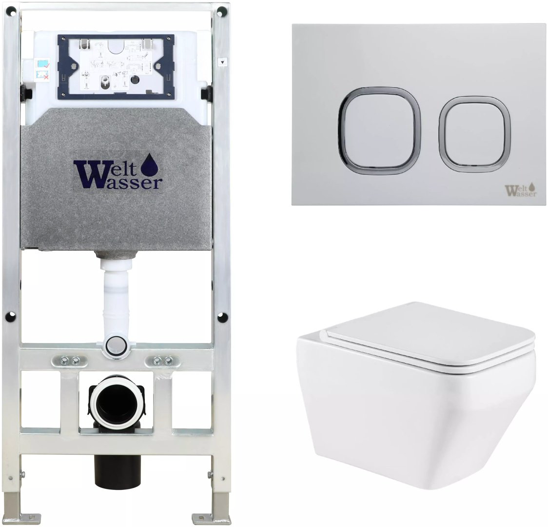 Унитаз WeltWasser Hofbach 041 GL-WT с инсталляцией белый купить,NaN