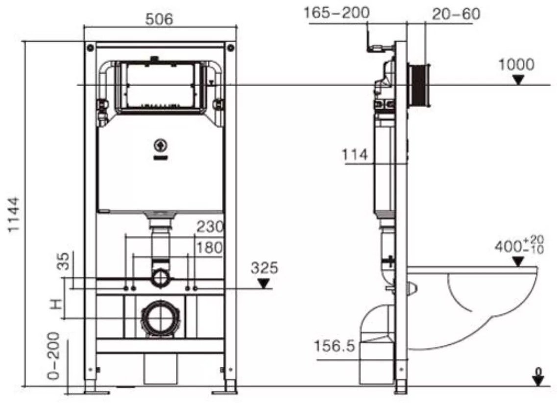 Унитаз WeltWasser Hofbach 041 GL-WT с инсталляцией белый купить,NaN