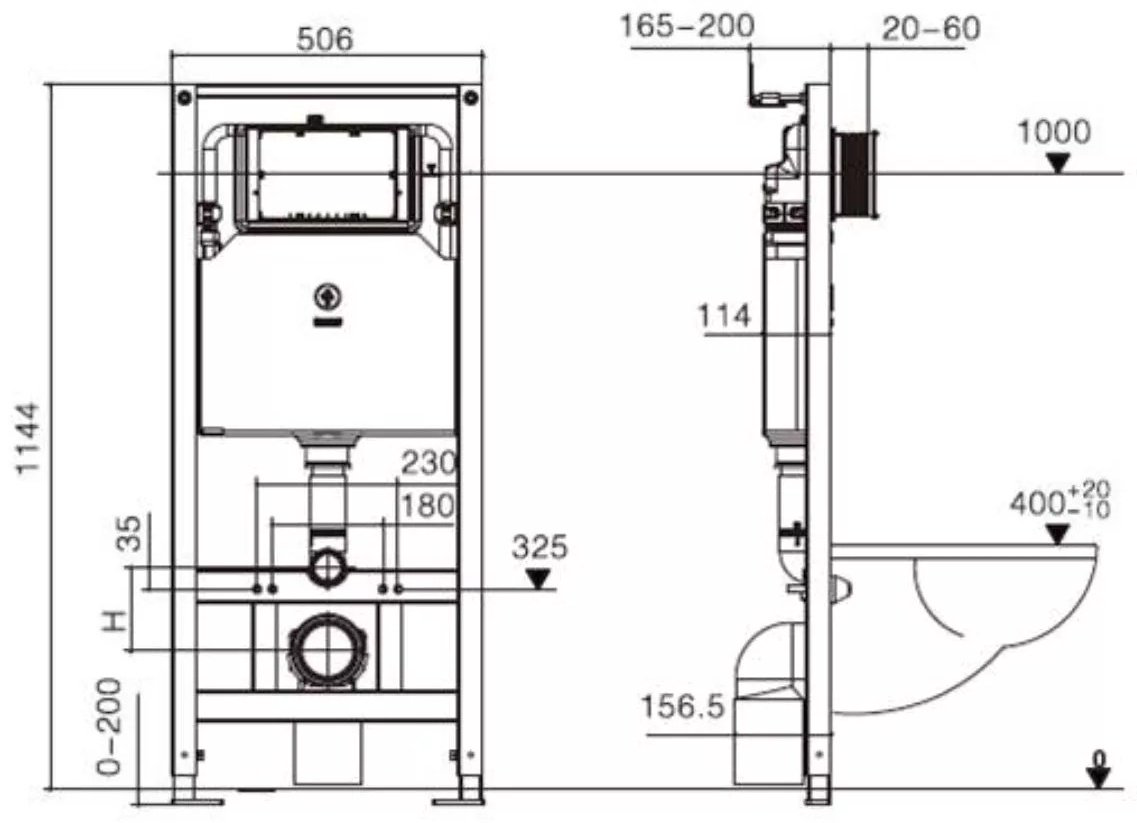 Унитаз WeltWasser Hofbach 041 GL-WT с инсталляцией белый купить,NaN
