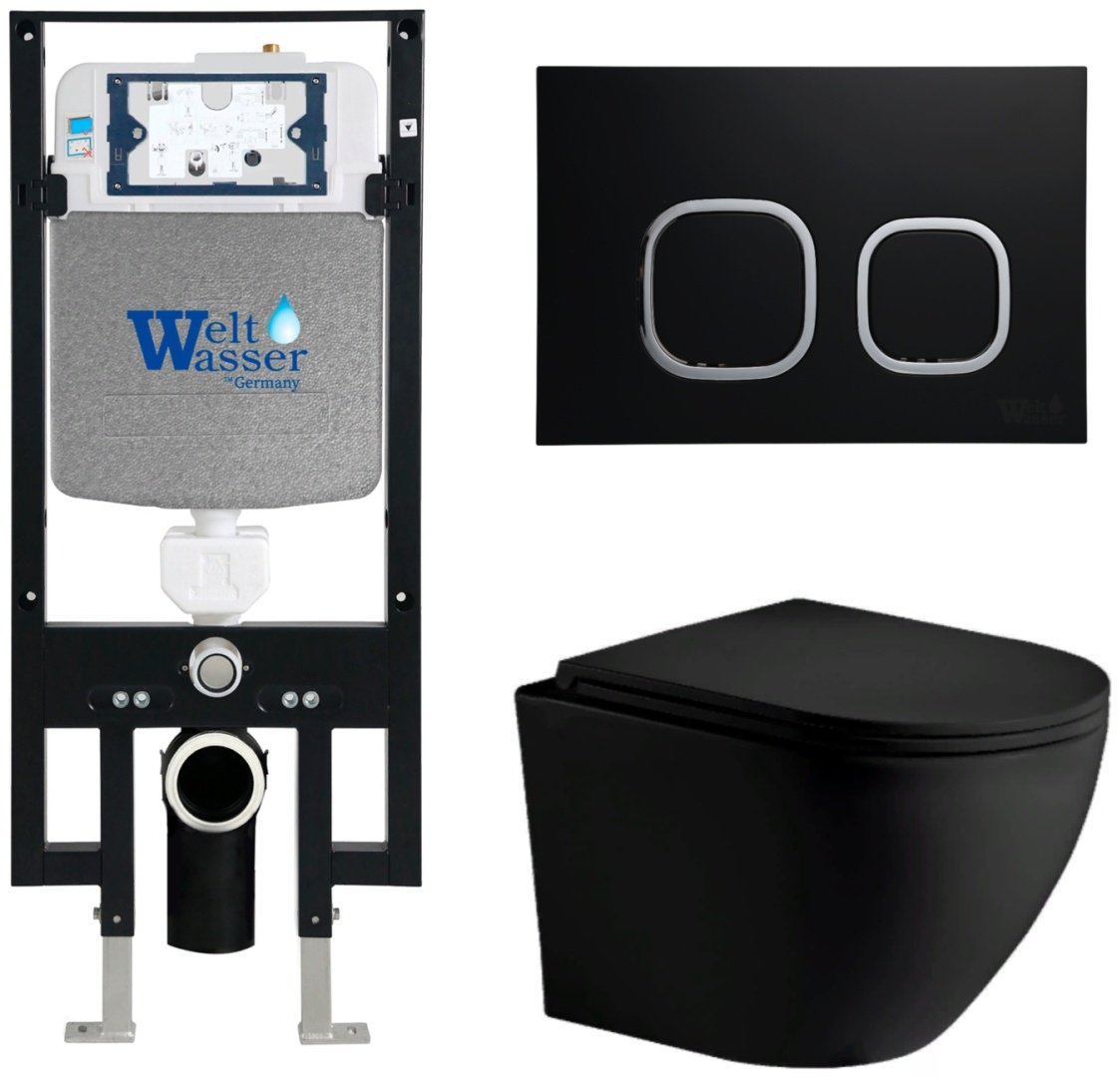 WeltWasser унитаз с инсталляцией MERZBACH 043 MT-BL, санфаянс