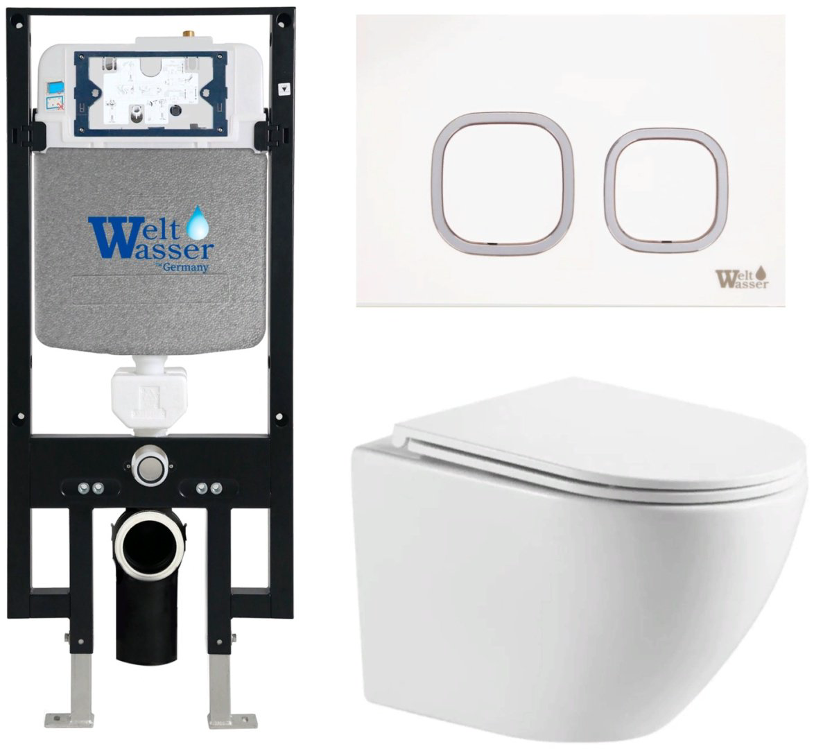 WeltWasser унитаз с инсталляцией MERZBACH 043 MT-WT, санфаянс купить,294300