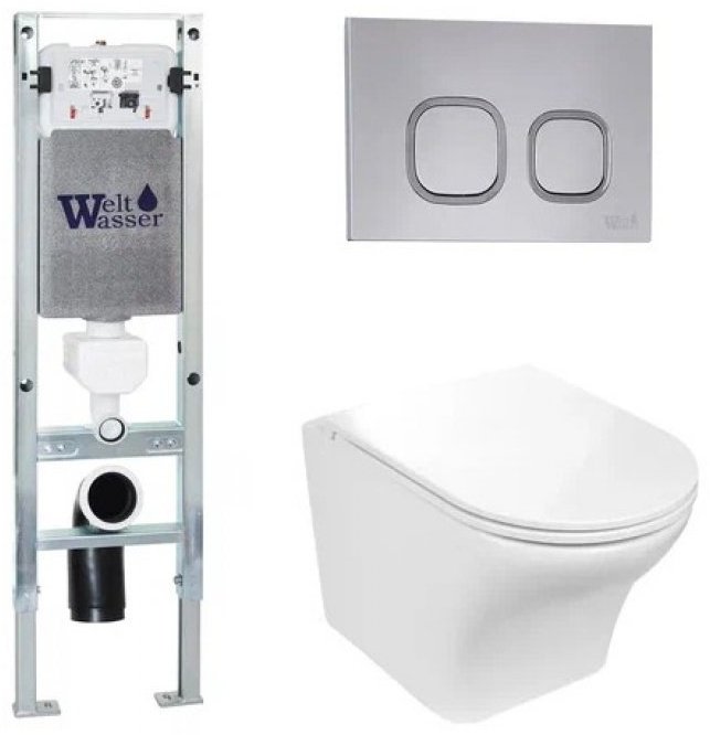 WeltWasser унитаз с инсталляцией ODENBACH 004 GL-WT, санфаянс купить,NaN