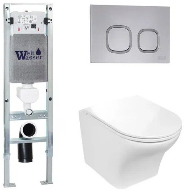 WeltWasser унитаз с инсталляцией ODENBACH 004 GL-WT, санфаянс купить,NaN