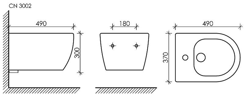Ceramicanova биде CN3002MB, санфарфор