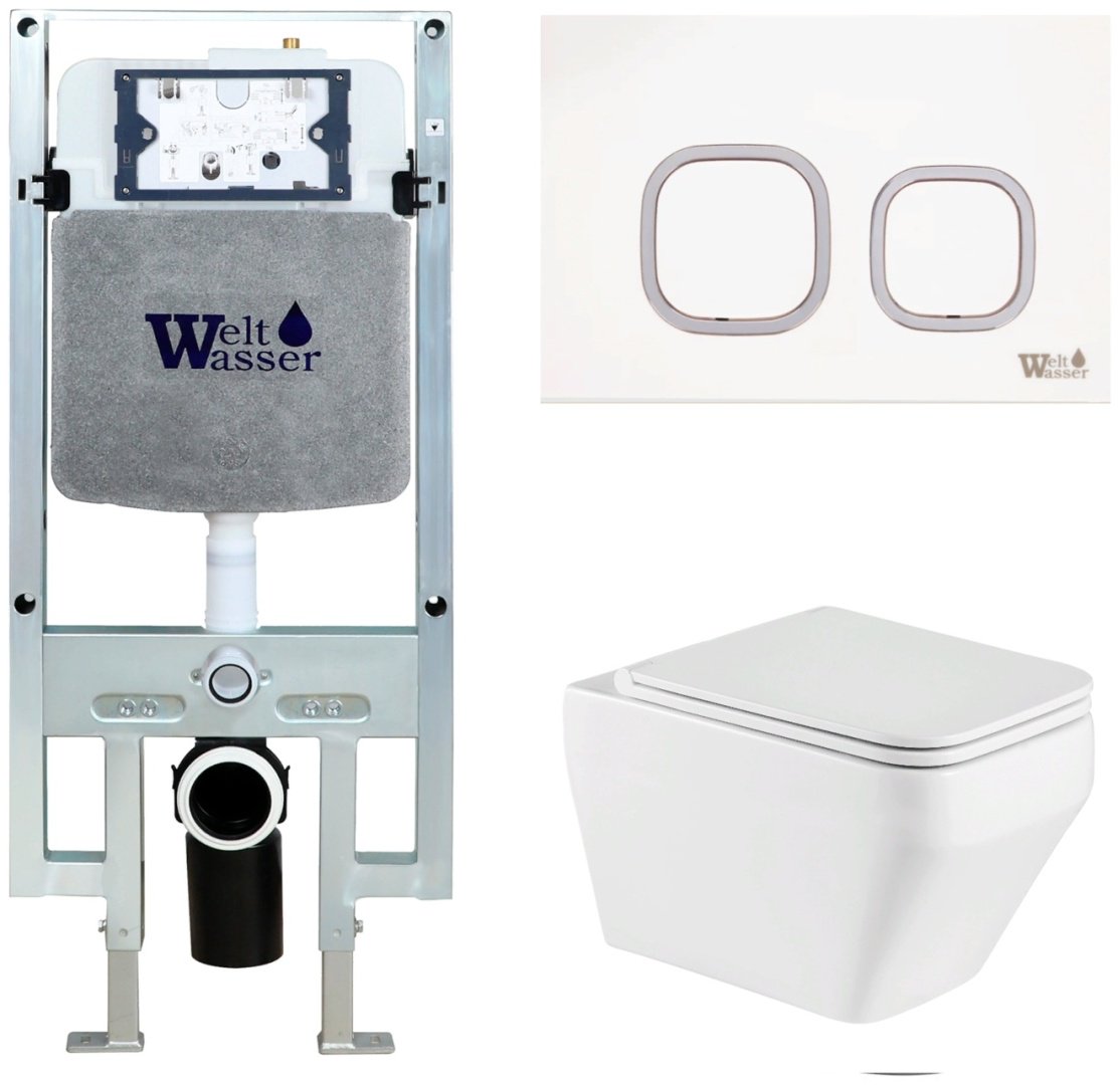 Унитаз WeltWasser Hofbach 041 GL-WT с инсталляцией белый купить,NaN