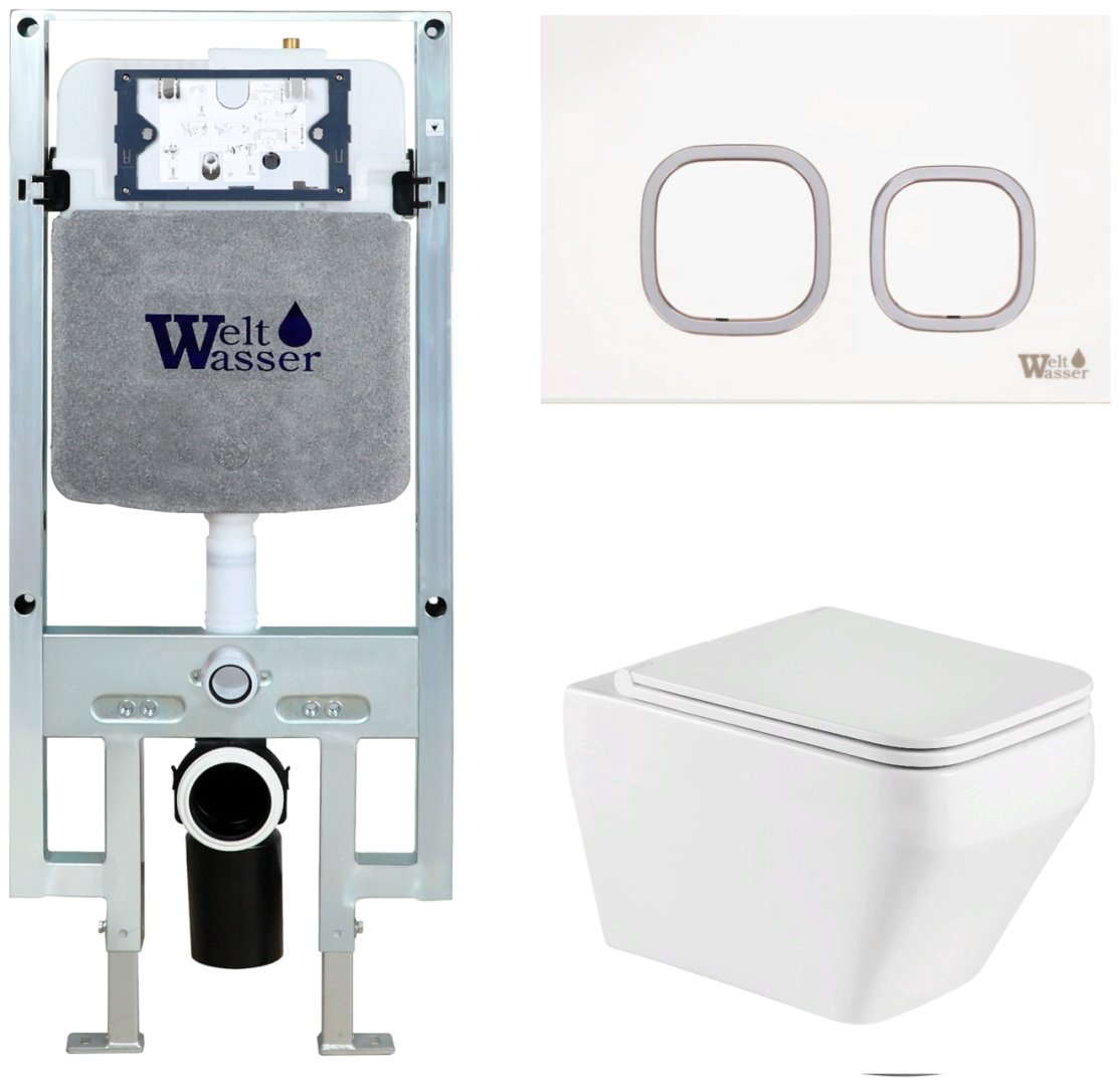 Унитаз WeltWasser Hofbach 041 GL-WT с инсталляцией белый купить,NaN