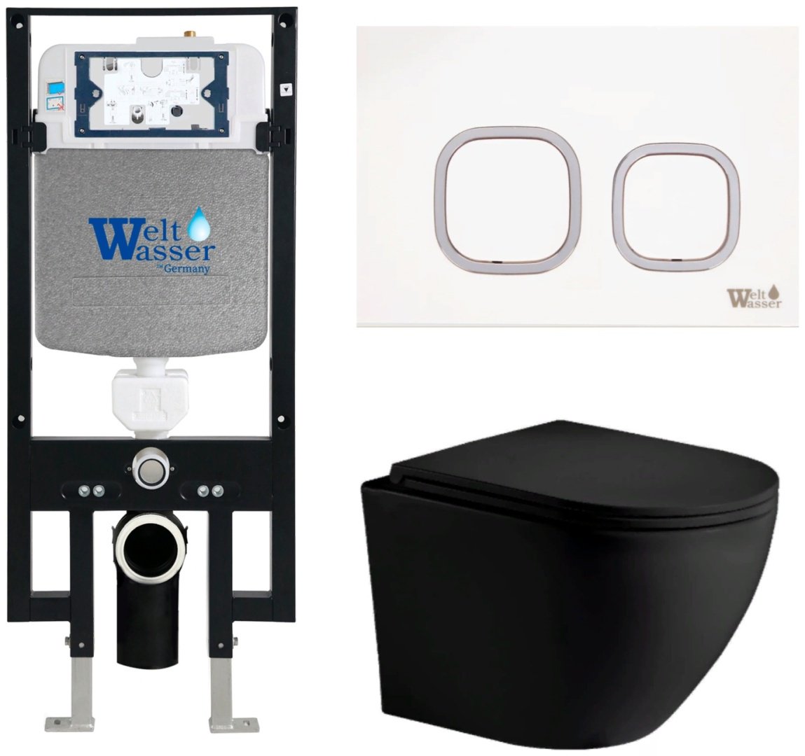 WeltWasser унитаз с инсталляцией MERZBACH 043 MT-BL, санфаянс