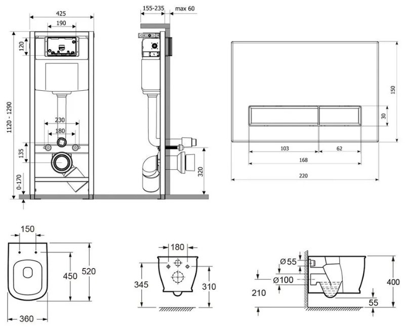 Унитаз Lavinia Boho Relfix Bell Pro Rimless 75110010 с инсталляцией белый