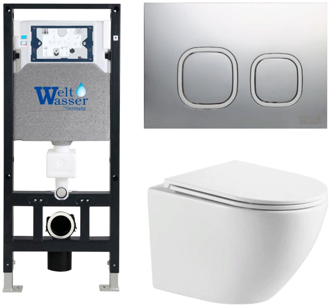 Унитаз WeltWasser Merzbach 043 MT-WT с инсталляцией белый