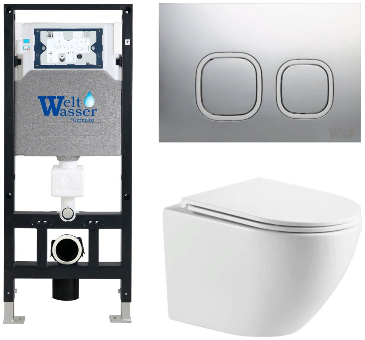 Унитаз WeltWasser Merzbach 043 MT-WT с инсталляцией белый купить,363772