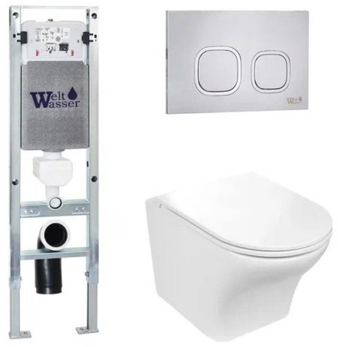 WeltWasser унитаз с инсталляцией ODENBACH 004 GL-WT, санфаянс