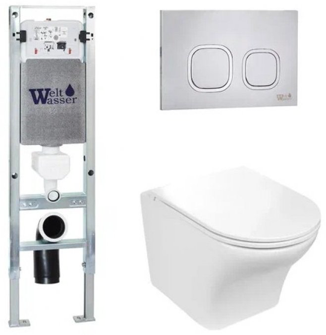 WeltWasser унитаз с инсталляцией ODENBACH 004 GL-WT, санфаянс купить,NaN