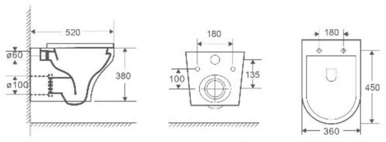WeltWasser унитаз с инсталляцией ODENBACH 004 GL-WT, санфаянс