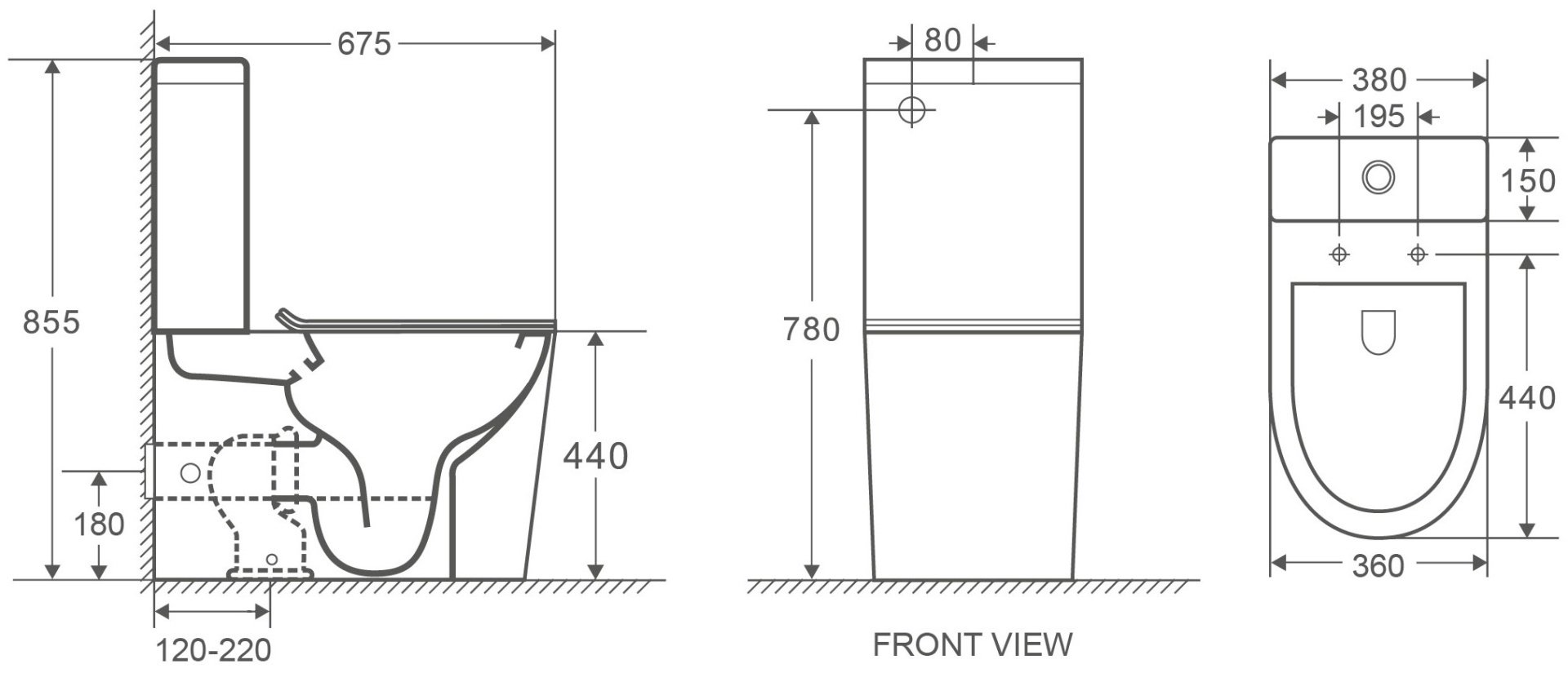 WeltWasser унитаз-компакт SALZBACH 001 XL GL-WT, санфаянс