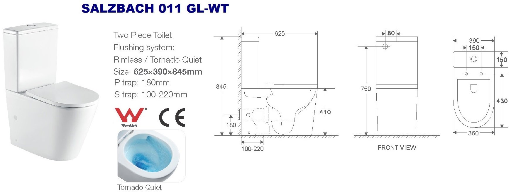 Унитаз-компакт WeltWasser WW Salzbach 011 GL-WT белый