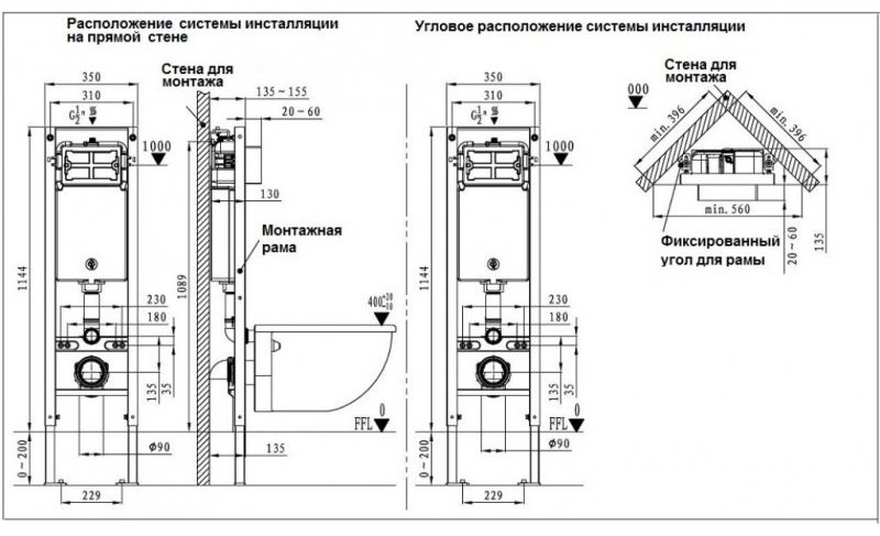 WeltWasser унитаз с инсталляцией KEHLBACH 004 GL-WT, санфаянс купить,NaN