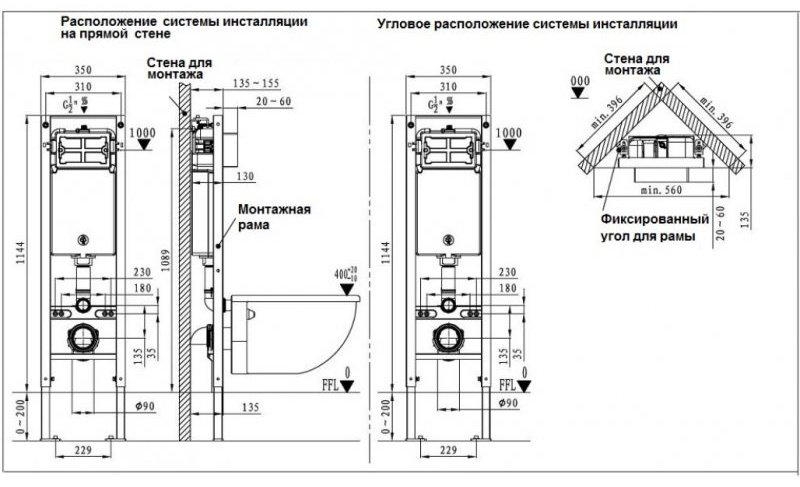 WeltWasser унитаз с инсталляцией KEHLBACH 004 GL-WT, санфаянс купить,NaN