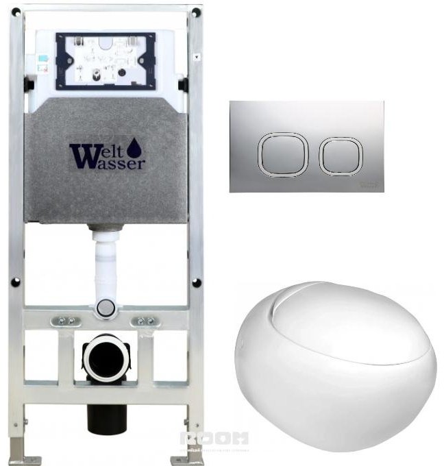 WeltWasser унитаз с инсталляцией JECKENBACH 004 GL-WT, санфаянс