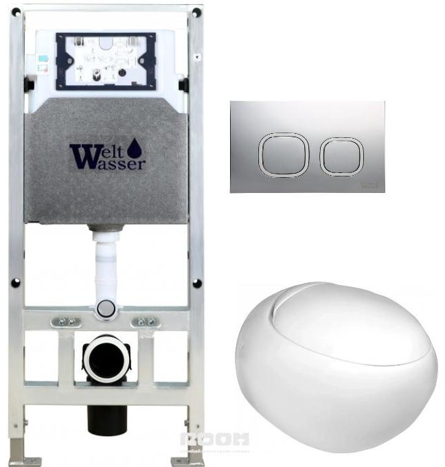 WeltWasser унитаз с инсталляцией JECKENBACH 004 GL-WT, санфаянс купить,367300