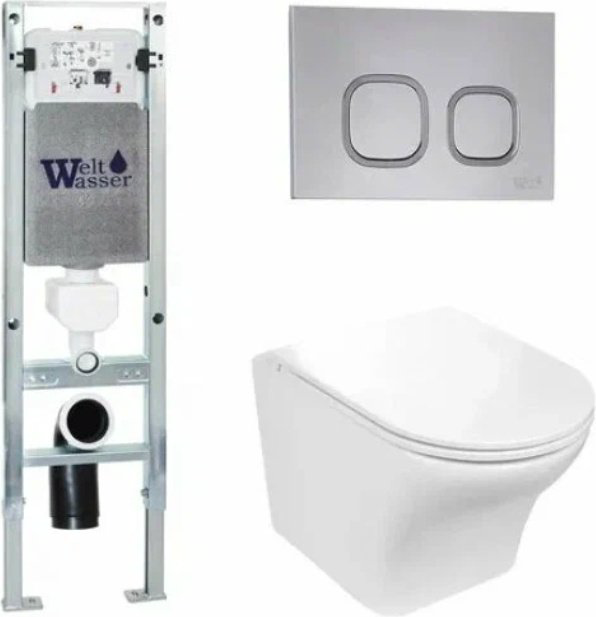 WeltWasser унитаз с инсталляцией ODENBACH 004 GL-WT, санфаянс купить,281800