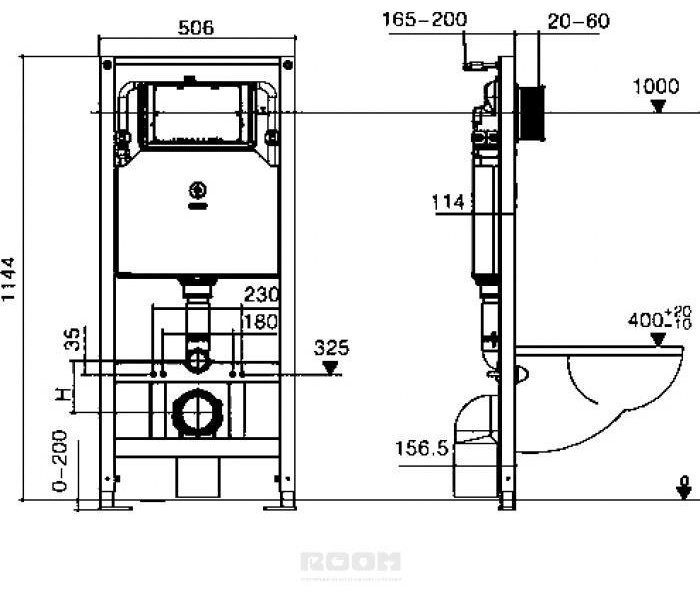 WeltWasser унитаз с инсталляцией JECKENBACH 004 GL-WT, санфаянс купить,367300