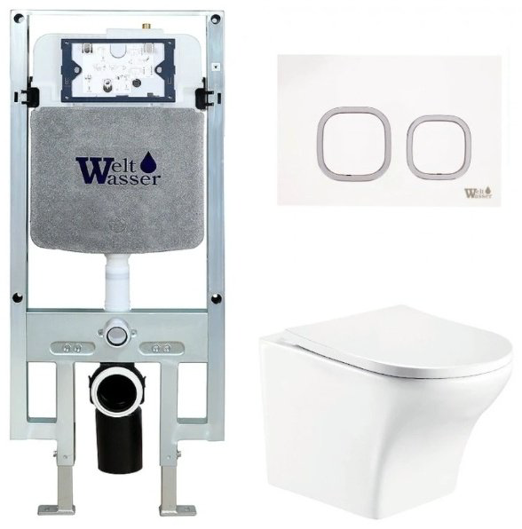 WeltWasser унитаз с инсталляцией ODENBACH 004 GL-WT, санфаянс купить,257400