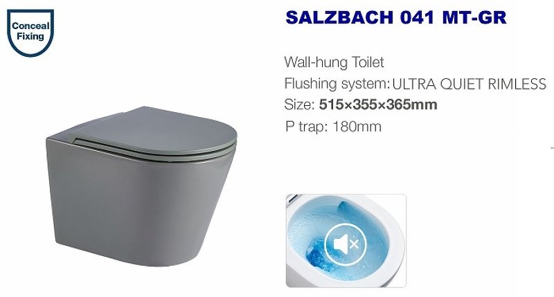 Унитаз WeltWasser AS497ST23 с инсталляцией серый