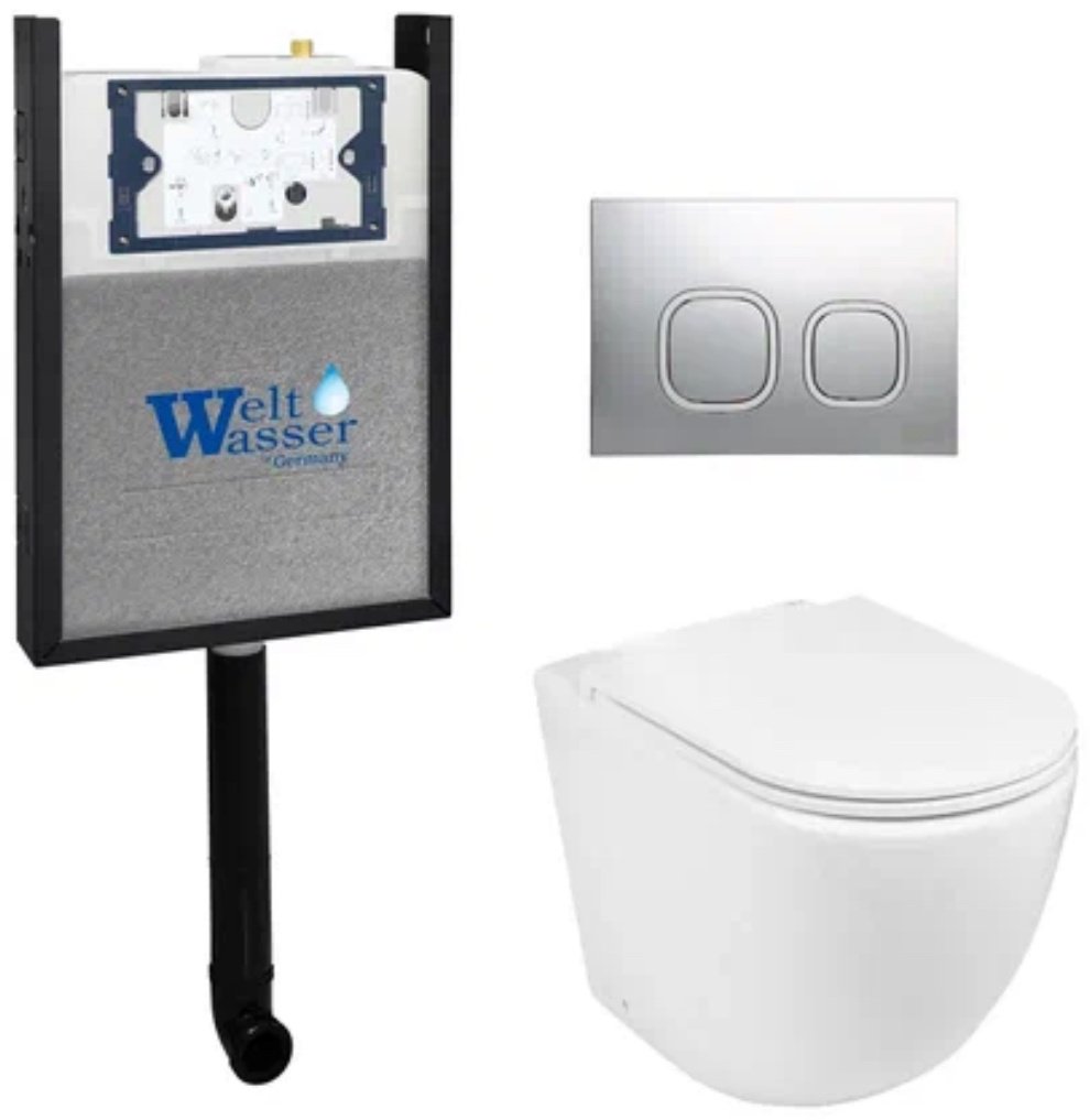 Унитаз WeltWasser 10000011791 с инсталляцией белый купить,NaN