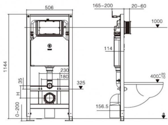 Унитаз WeltWasser Baarbach AB5064 с инсталляцией белый