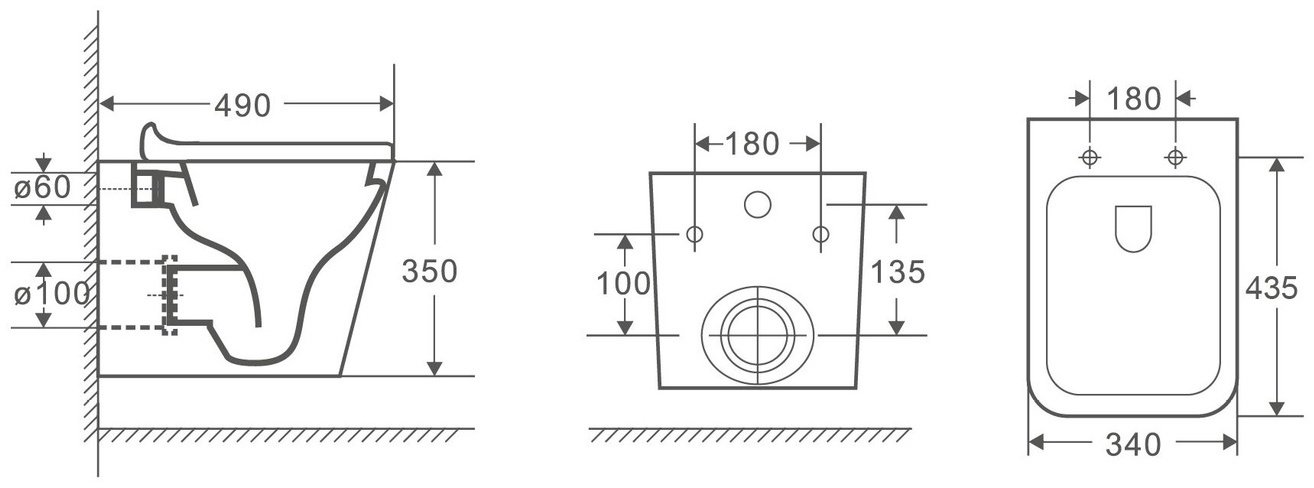 WeltWasser унитаз с инсталляцией GELBACH 041 MT-GR 506ST, санфаянс
