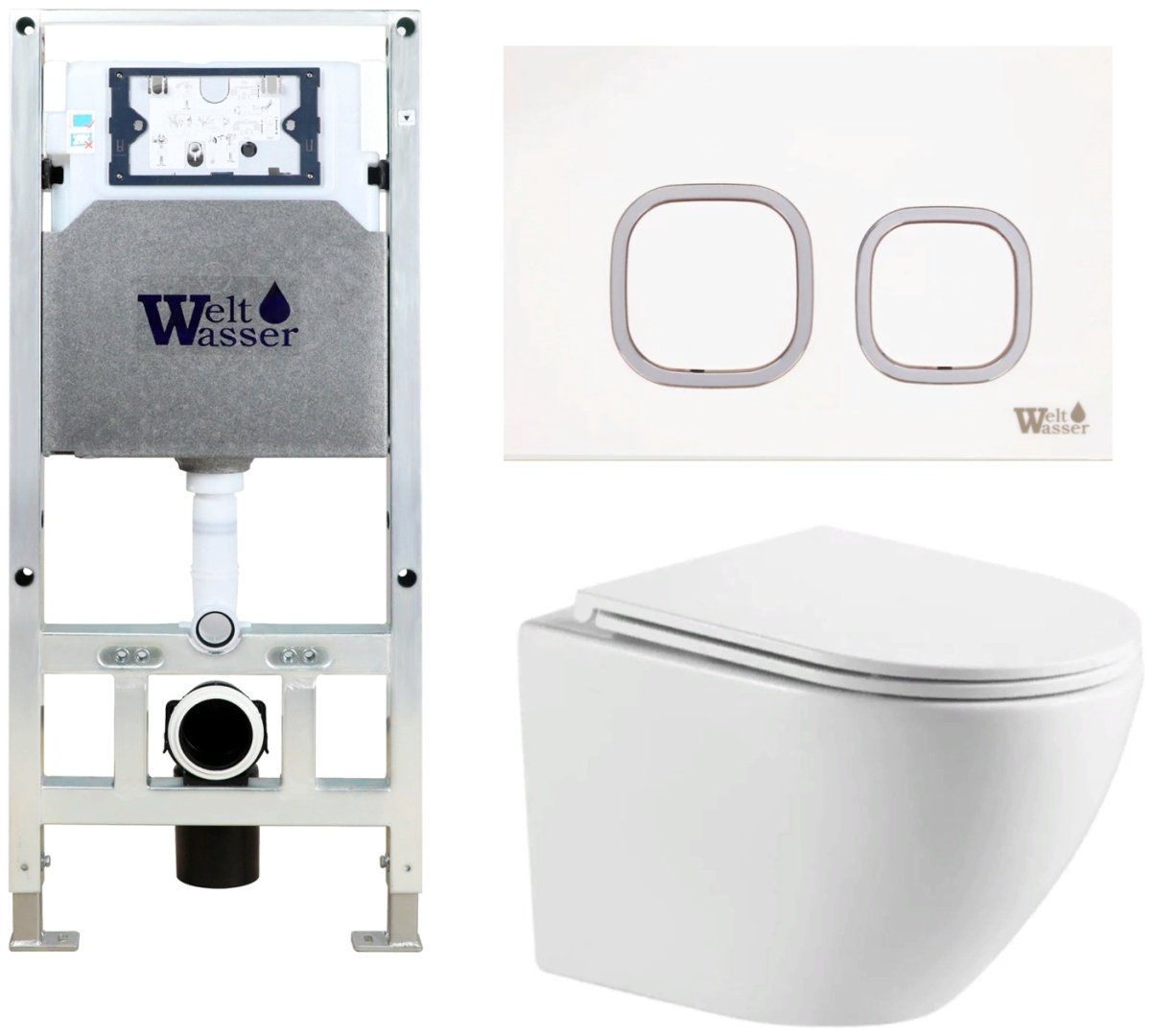 WeltWasser унитаз с инсталляцией Merzbach 043 MT-WT, санфаянс