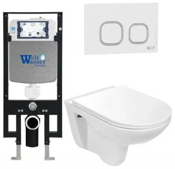 Унитаз WeltWasser Baarbach 004 GL-WT с инсталляцией белый