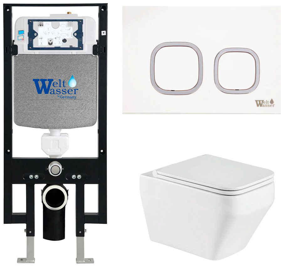 WeltWasser унитаз с инсталляцией HOFBACH 041 GL-WT, санфаянс купить,NaN