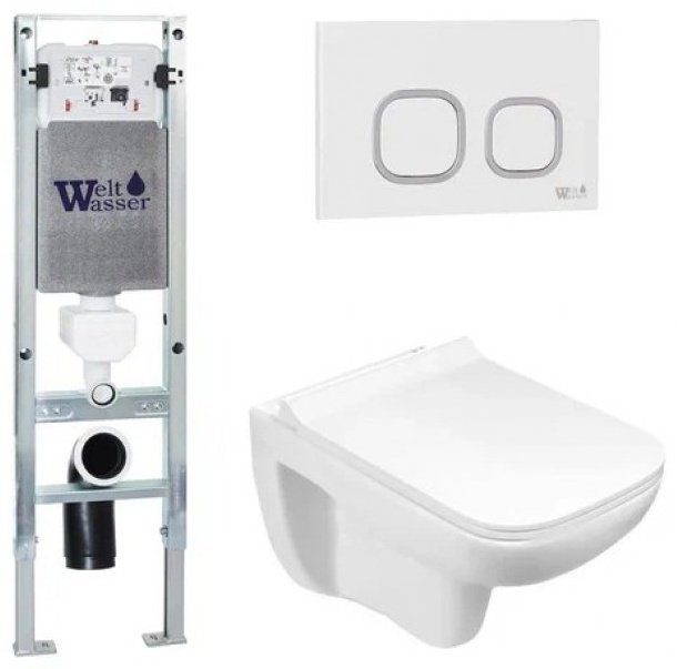 WeltWasser унитаз с инсталляцией KEHLBACH 004 GL-WT, санфаянс купить,NaN