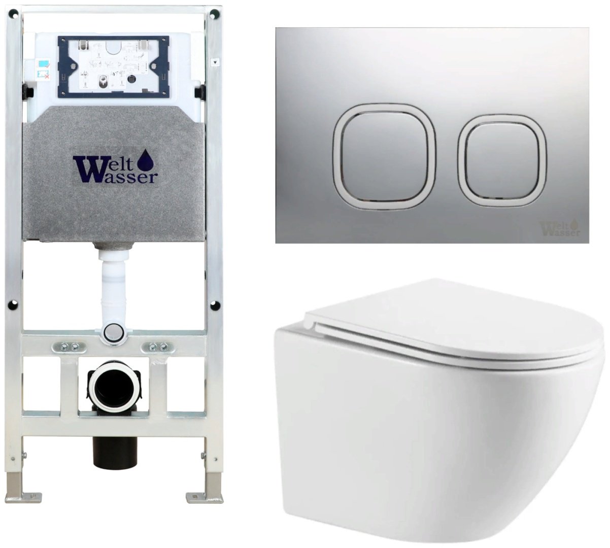 WeltWasser унитаз с инсталляцией MERZBACH 043 MT-WT, санфаянс