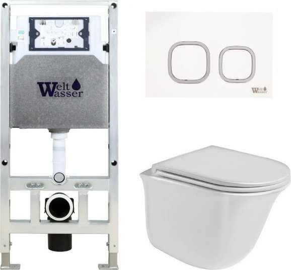 Унитаз WeltWasser Telbach 004 GL-WT с инсталляцией белый