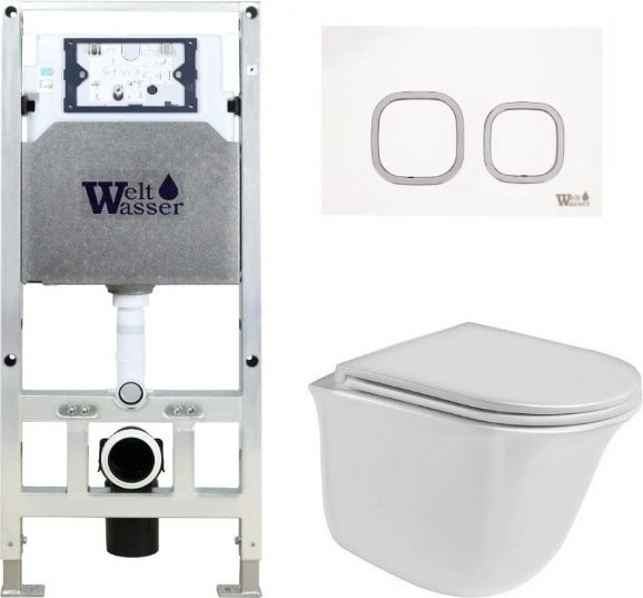 Унитаз WeltWasser Telbach 004 GL-WT с инсталляцией белый купить,285100