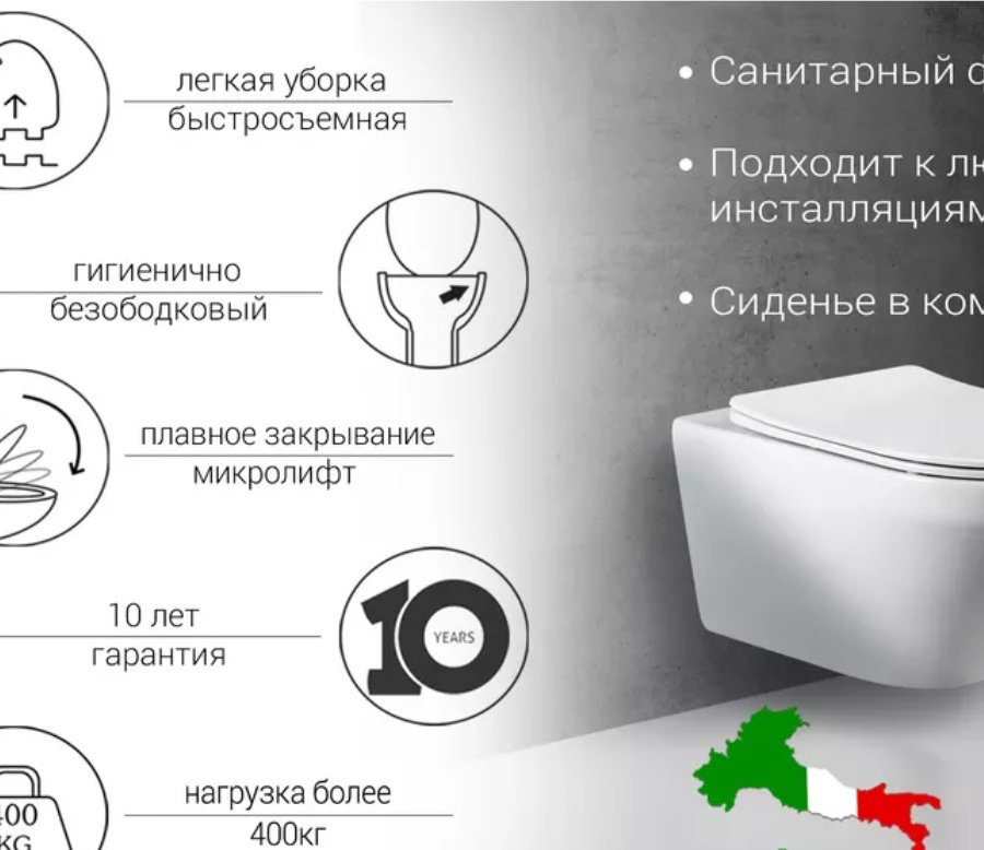 Унитаз Vincea VT1-37 белый купить,138006