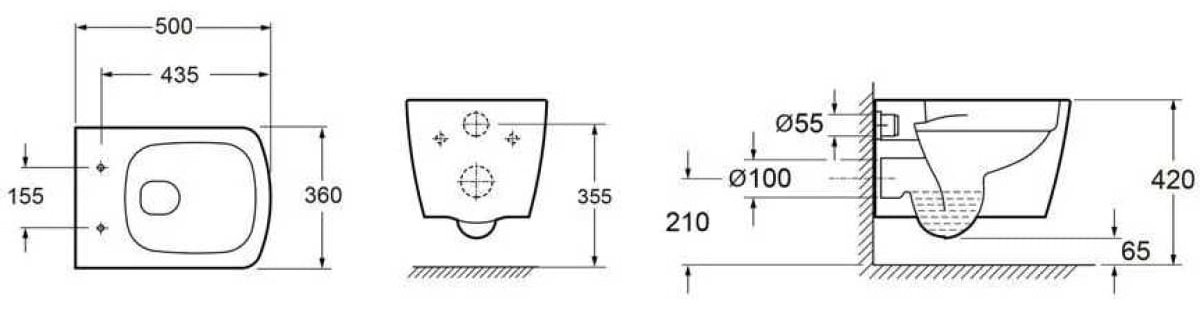 Унитаз Lavinia Boho Aveo Rimless 21020008 белый