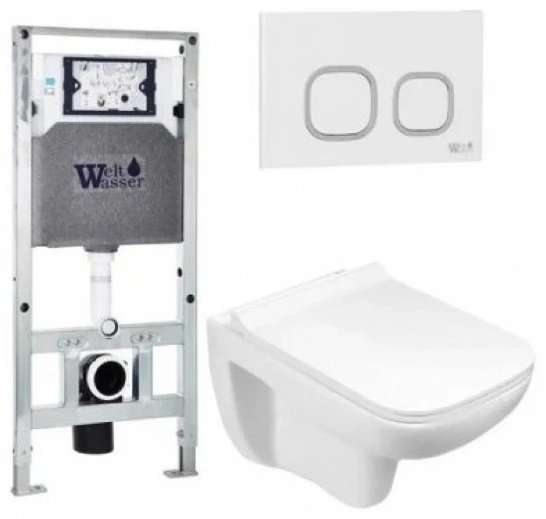 Унитаз WeltWasser Kehlbach 004 GL-WT 506ST с инсталляцией белый купить,274500