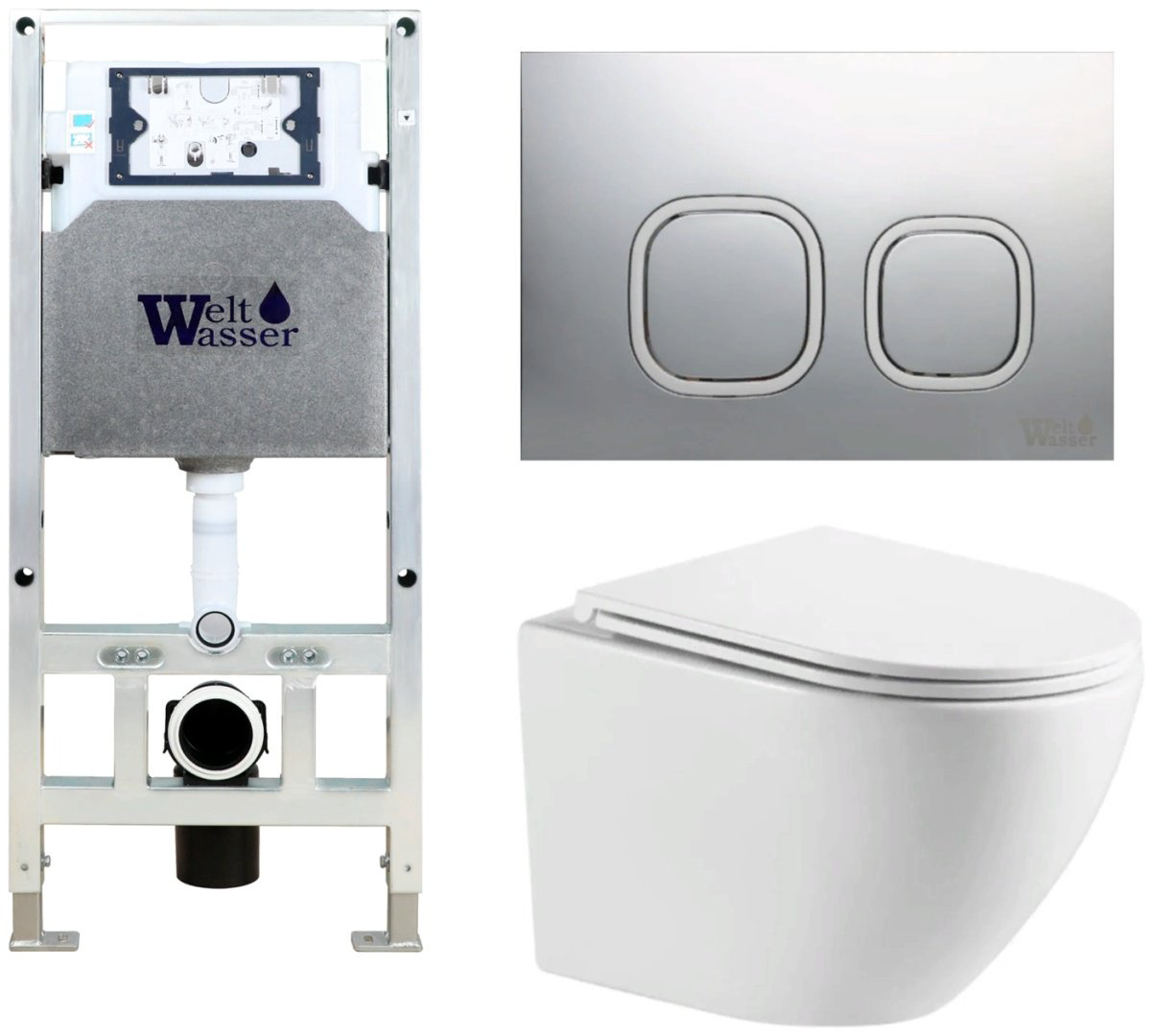 Унитаз WeltWasser Merzbach 043 MT-WT 506ST с инсталляцией белый купить,368900
