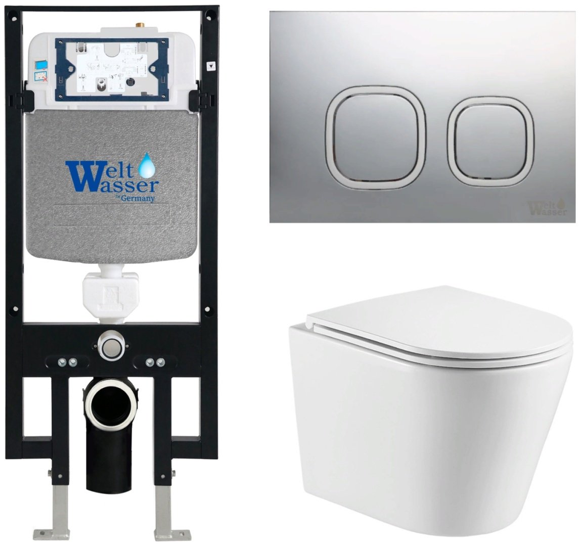 WeltWasser унитаз с инсталляцией Унтаз SALZBACH 043 GL-WT, санфаянс