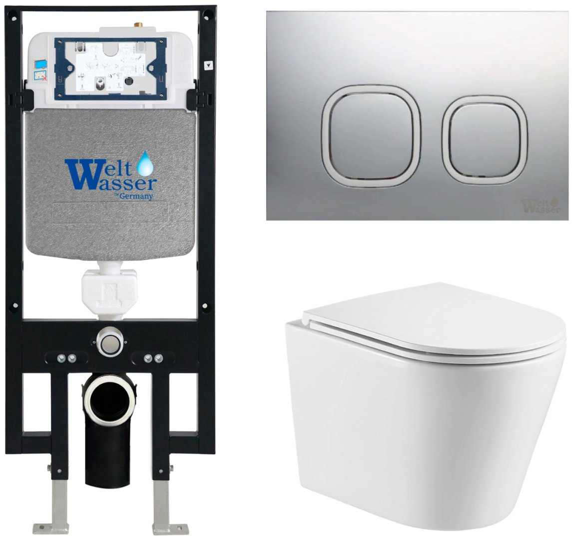 Унитаз WeltWasser Salzbach 043 GL-WT с инсталляцией белый купить,NaN